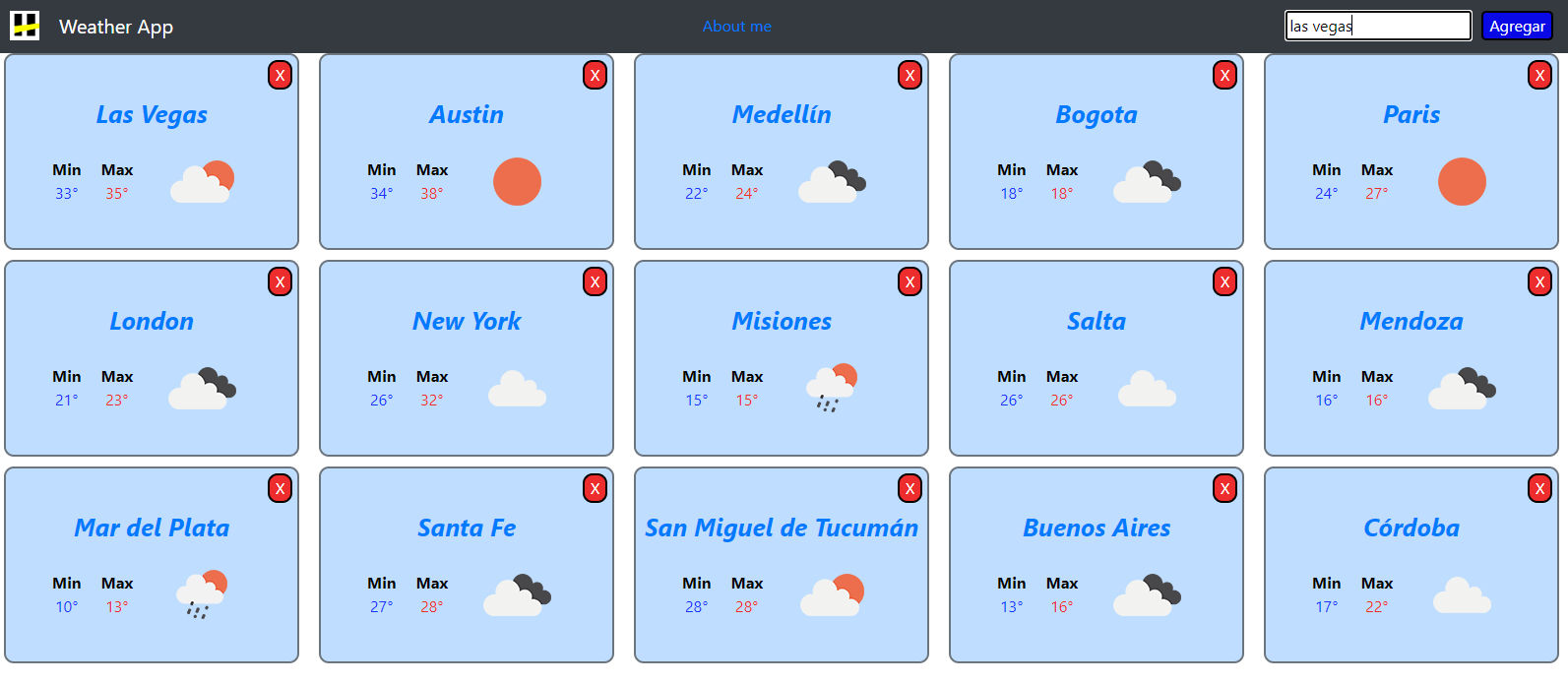 Imagen de la App del Clima
